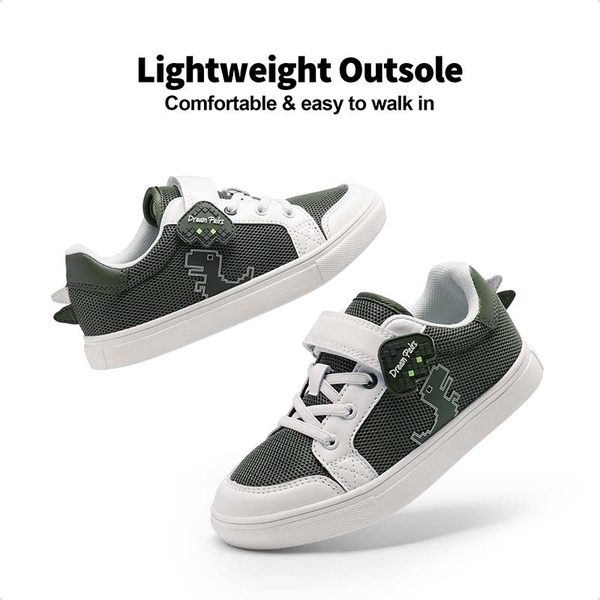 [Storybook Rainbow] Kids Breathable Fun Design Sneakers - GREEN - 5